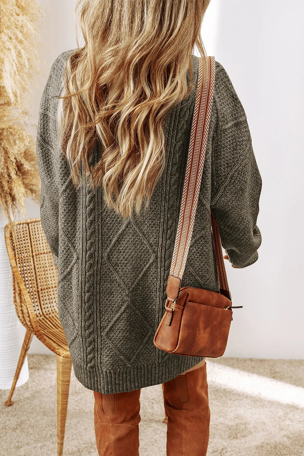 Sweater Dress- The Effortless Cable Knit – Slip On, Style Up, and Go! We all know it can be a busy season! ; This cable knit sweater dress comes in several color choices and is such a versatile choice to go from work to holiday events! It is an effortless choice to get dressed quick! We love how it is a blank canvas for you to accessorize and show off your individuality! It's a timeless, wardrobe staple!