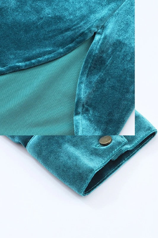 This luxurious velvet blouse is soft, skin-friendly, and lightweight, offering both comfort and elegance. Featuring a classic V-neck, button design, and feminine frilled neckline, it adds a timeless touch to your wardrobe. Perfectly paired with jeans, leggings, skirts, or boots, this versatile top is ideal for any occasion—whether casual, office, or a night out.. Several stunning colors available. All you need to do is pick!