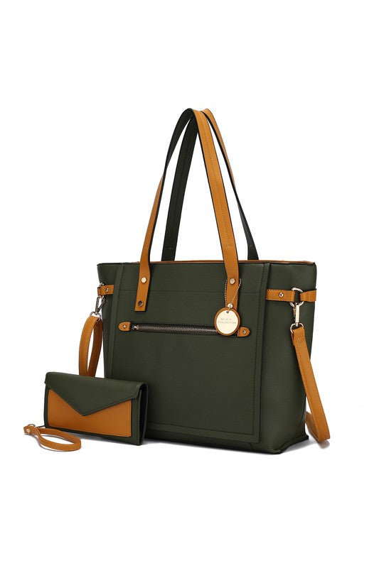 This is a unique collection that offers a WIN-WIN-WIN!
This Eco-Friendly Tote Bag is made with high quality Vegan Leather- Win!
This stylish tote looks like it came off the runway, but at a wallet friendly price point- WIN!
This versatile tote compliments working, travel, evenings out, and everyday wear. It's attention to detail and soft vegan leather conveys a polished look when you need one- WIN!!