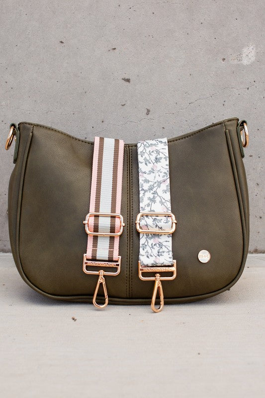 ree Spirit Carryall: Vegan Handbag & Crossbody in Olive with Bonus Straps The Bundle includes a bohemian style crossbody in Olive WITH strap. It also comes with two additional straps: The Evie Strap, and the Garden Party strap. The added interchangeable straps add extra value and can seamlessly change from a handbag to a crossbody! You will also have a stunning VEGAN crossbody made of buttery soft vegan leather and glossy hardware.