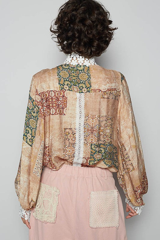 Ready to add a pop of feminine pizzazz to your wardrobe? Meet the "Lace Detail Printed Button-Down Shirt"—where classic meets captivating! This shirt is a mash-up of timeless button-down style and gorgeous lace embellishments that’ll make you feel like you’ve just stepped out of a fashion fairy tale. The lace detailing is like a secret little wink of elegance—prepare for those double-takes!