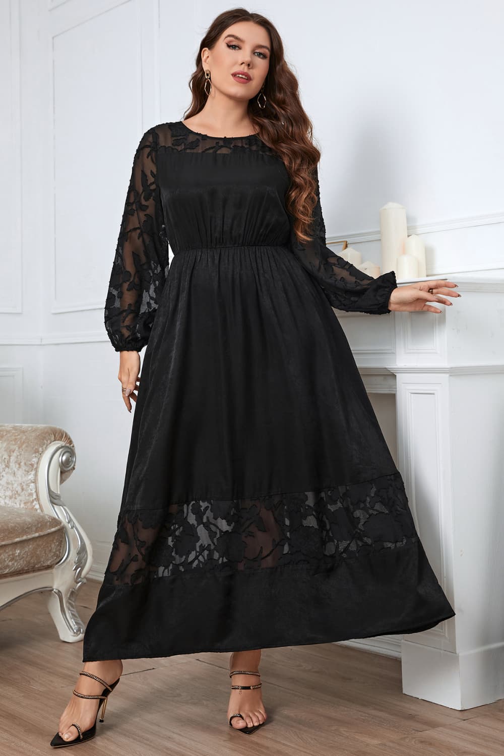 Plus Size Maxi Dress - Black - Embroidered Dress - The "Double Take" Let's talk feminine and flowy gals! This dress might just make people do a double take! With its jaw-dropping embroidery and flawless detailing, it’s impossible not to admire the craftsmanship—and you wearing it! Did you know that A- line dresses are flattering to most body types?