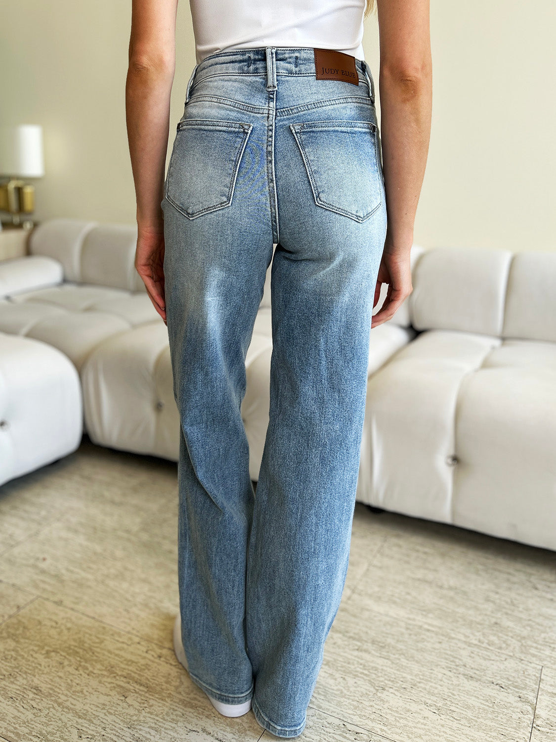 Judy Blue Wide Leg Jeans High Rise. Meet your new boho go-to: The Judy Blue Wide Leg Jeans! These high waist denim pants are perfect for pairing with all your favorite boho tops through EVERY season! Light Wash.