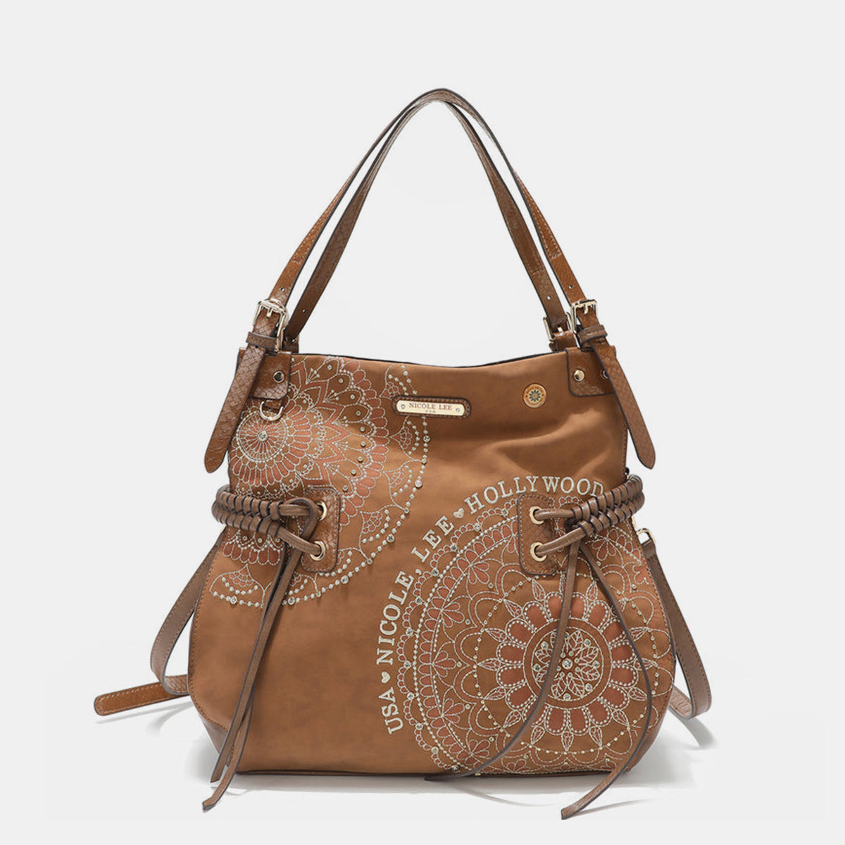 Hobo Bag- Sparkle, Tassel, Repeat; Meet Your New Go to Vegan Hobo Bag
Cruelty-Free never Looked this good! Tassels, rhinestones, embroidery. The unique patterns in this women's hobo bag align with the eclectic, artistic spirit of boho style. The unstructured design offers laid-back, carefree vibe of boho fashion. If you would like to transition seamlessly from day to night, beach to city, or festival to café, grab this bag!