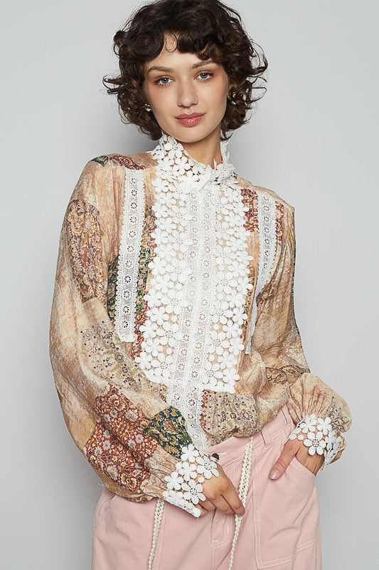 Ready to add a pop of feminine pizzazz to your wardrobe? Meet the "Lace Detail Printed Button-Down Shirt"—where classic meets captivating! This shirt is a mash-up of timeless button-down style and gorgeous lace embellishments that’ll make you feel like you’ve just stepped out of a fashion fairy tale. The lace detailing is like a secret little wink of elegance—prepare for those double-takes!