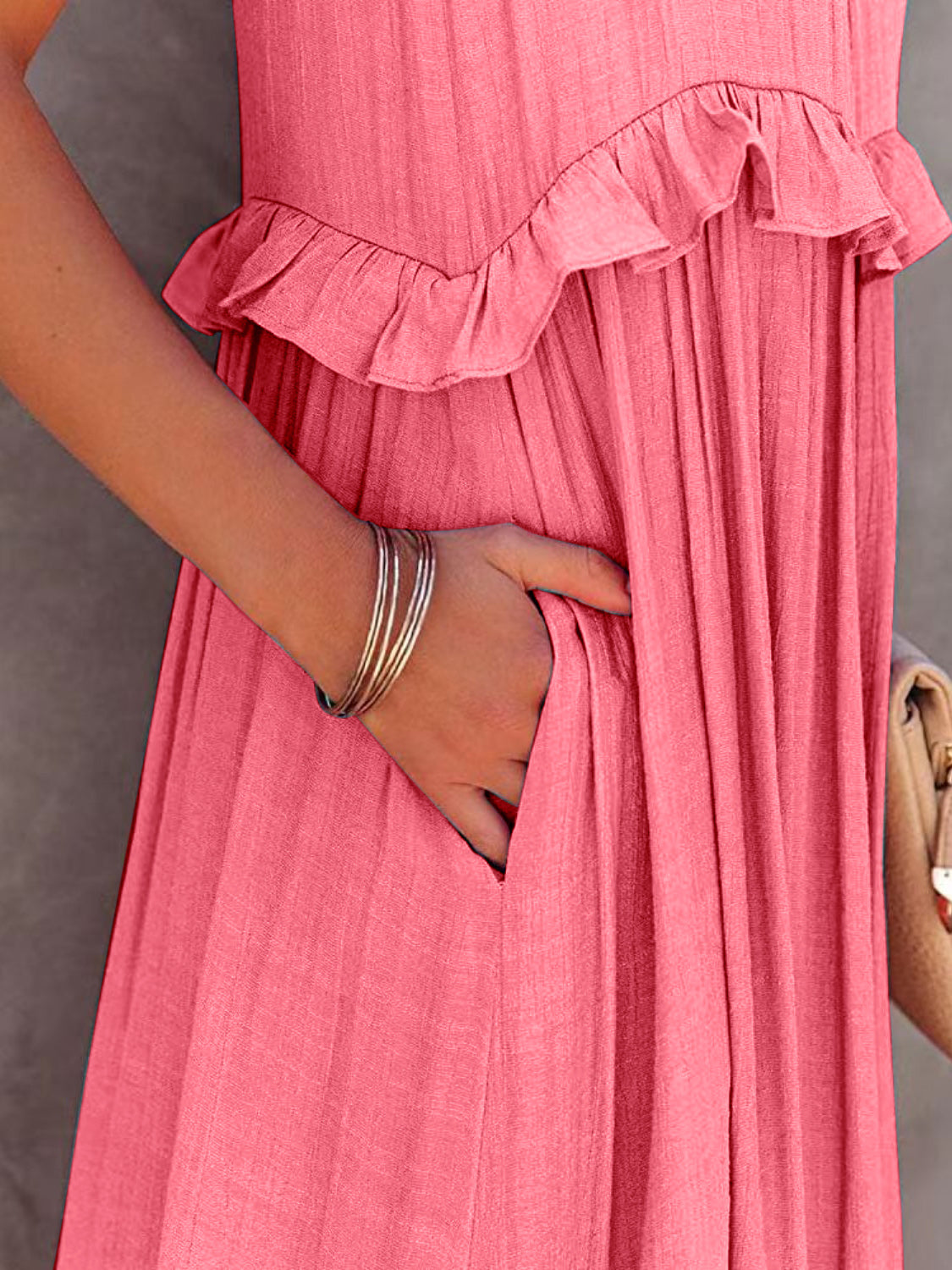 Tiered Maxi Dress with Ruffles and Pockets -YOUR VACAY DRESS