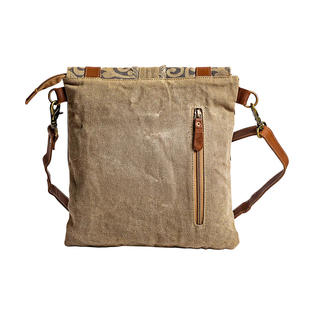 The Rustic Filigree Satchel: Caramel Leather and Antique Bronze Beauty - Handbag