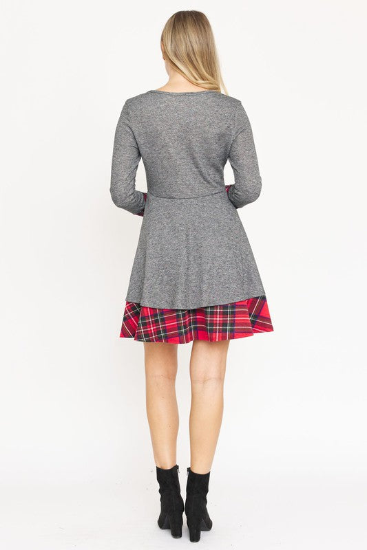 Layered Fit and Flare Dress- "Flatter Every Curve, Own Every Moment!.  This dress transition easily between settings, from office to party attire, with the right accessories! Pair with your favorite boots. This flared dress is both cozy and chic. 