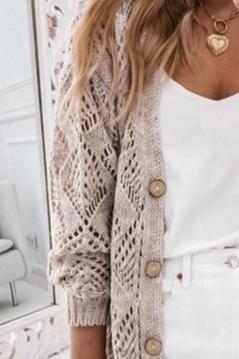 yelet Long Open Front Cardigan- Timeless Versatility: The Cardigan That Does it All- Black or Beige.  This cardigan has everything but the kitchen sink! It's versatile. You can dress this up or down, wear it day or night, and season to season! The black or beige eyelet open front cardigan can be matched with just about any colors or casual wardrobe. The eyelet brings a feminine vibe at the same time as being super effortless, breathable, and stylish. "The Cardigan You'll Live in!"
