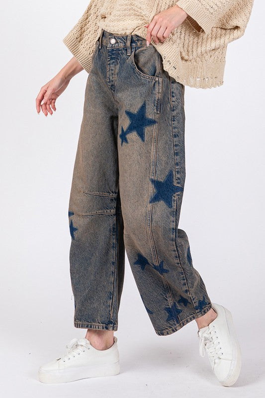 Wide Leg Jeans - 100% Cotton-  Dreamchaser Stardust Edition
