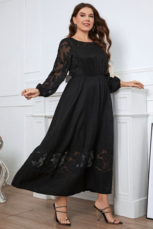 Plus Size Maxi Dress - Black - Embroidered Dress - The "Double Take" Let's talk feminine and flowy gals! This dress might just make people do a double take! With its jaw-dropping embroidery and flawless detailing, it’s impossible not to admire the craftsmanship—and you wearing it!  Did you know that A- line dresses are flattering to most body types?