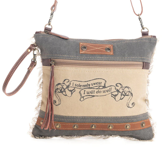 Upcycled Crossbody Bag with Vintage Charm -Giving Old Materials New Adventures