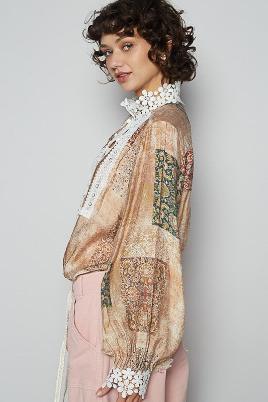 Blouse That Brings Lace and Print to Life
